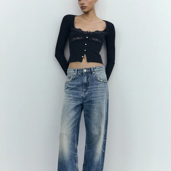 Zara Black Ribbed Top - Picture 3 of 8